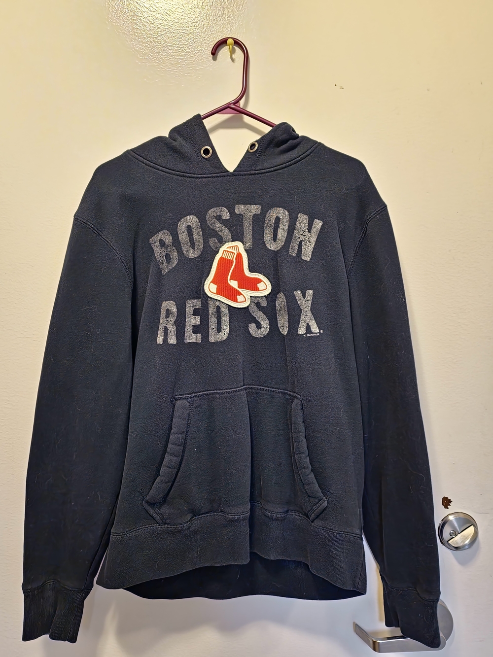 '47 Brand Navy Boston Red Sox Hoodie with Red Logo Patch